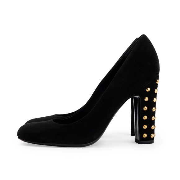 Gucci Shoes - Gucci Black Suede Studded Heels - US Size 8.5 | IT Size 38.5